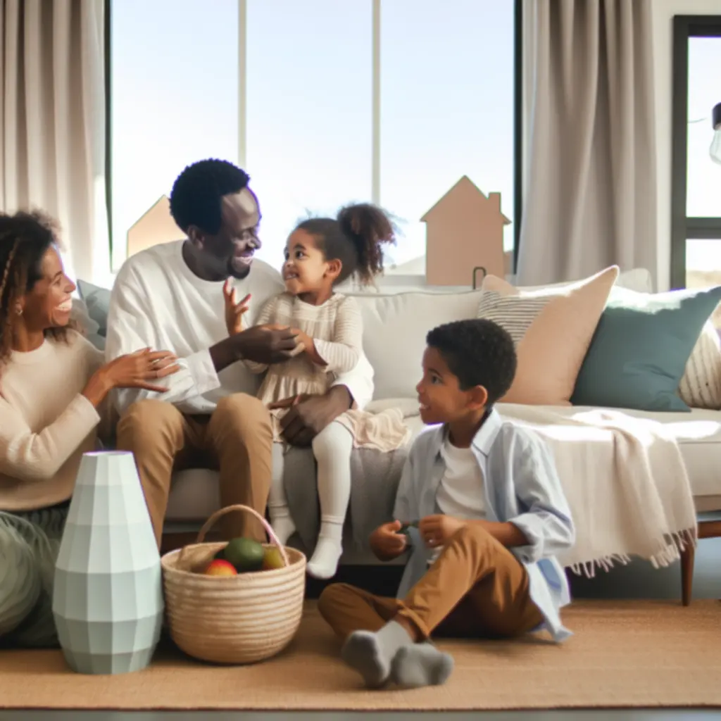 Rodzina z dziećmi w wygodnych ubrankach KidWeario