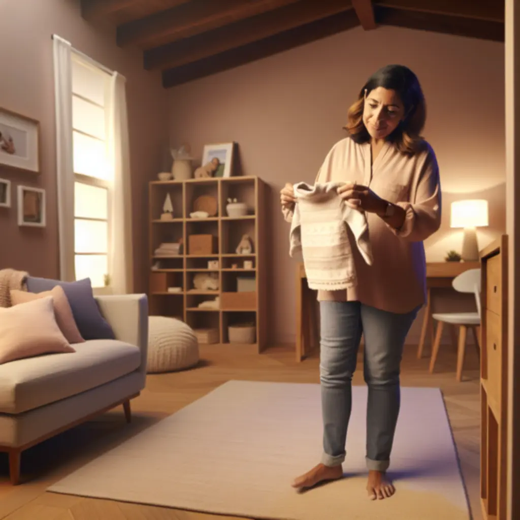 Rodzic dotykający miękki materiał ubranka dziecięcego